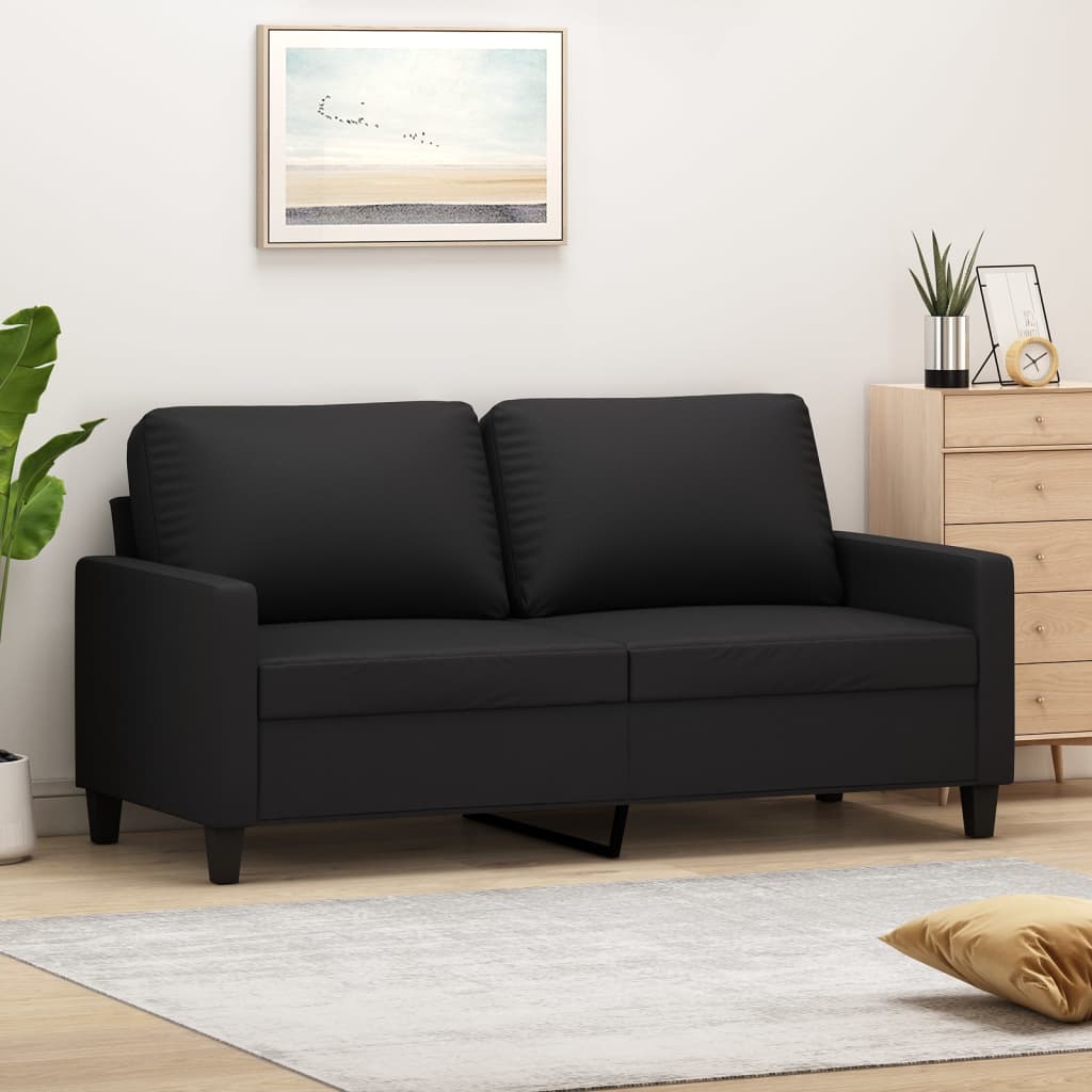 Tweezitsbank 140 cm kunstleer zwart is nu te koop bij PeponiXL, paradijselijk wonen!