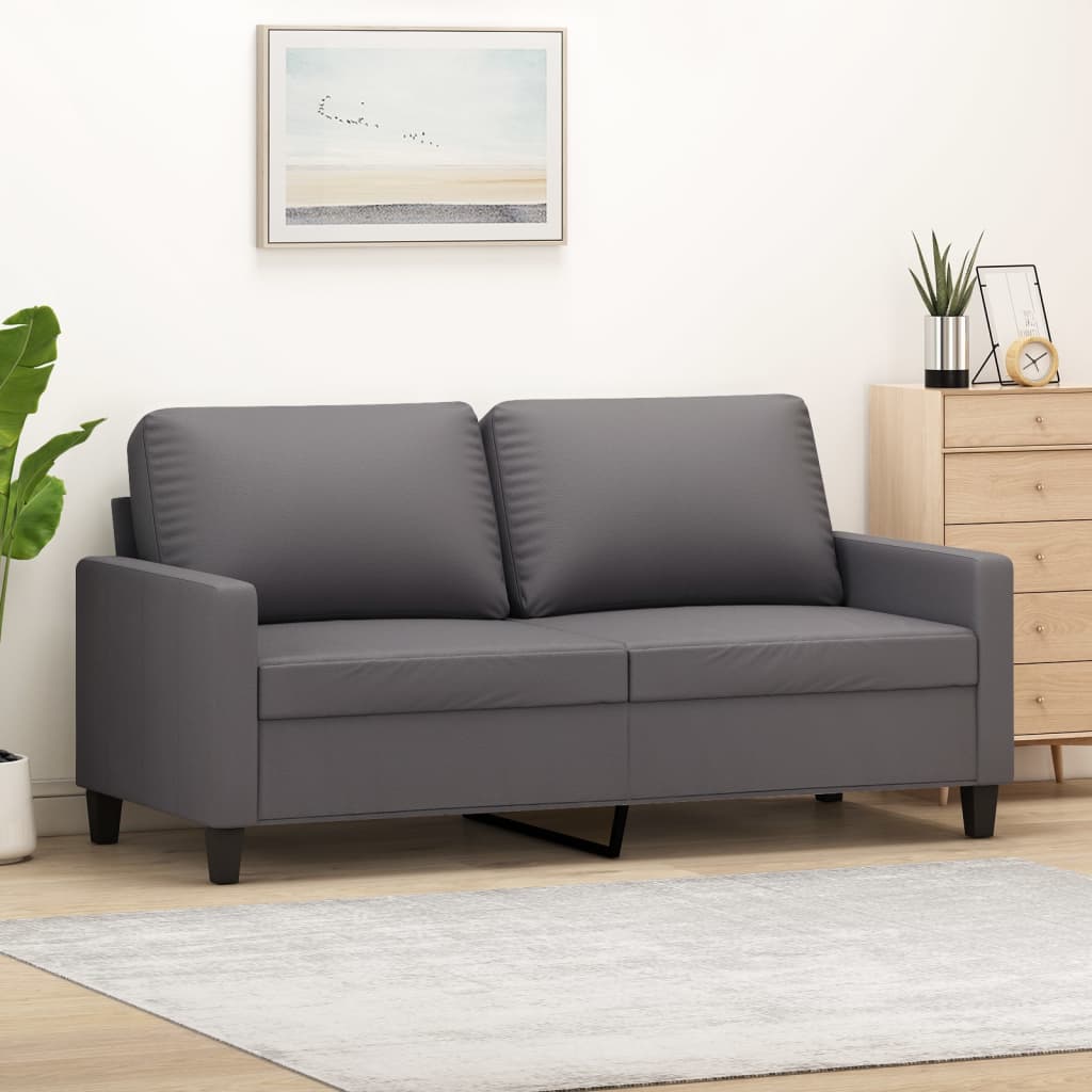 Tweezitsbank 140 cm kunstleer grijs is nu te koop bij PeponiXL, paradijselijk wonen!