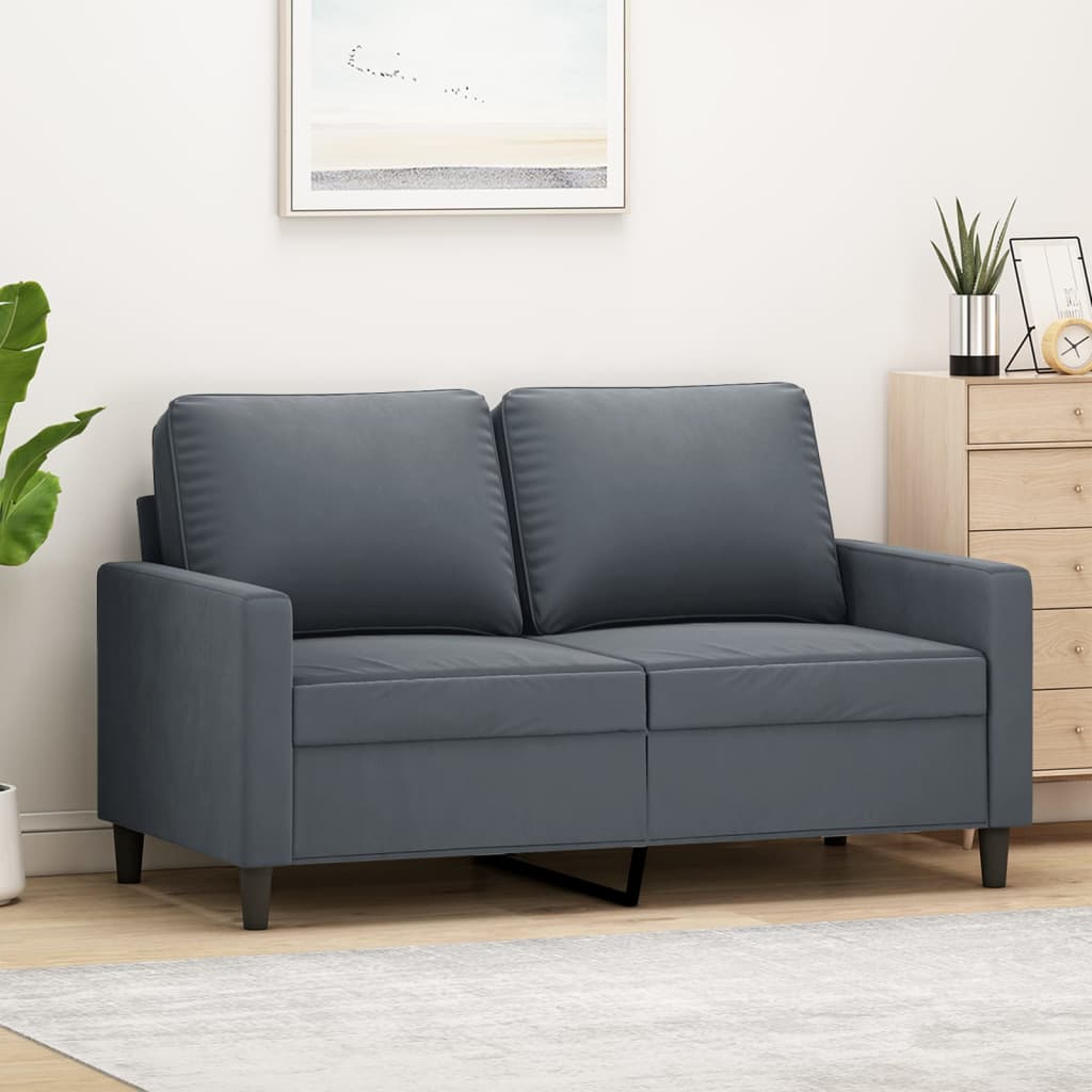 Tweezitsbank 120 cm fluweel donkergrijs is nu te koop bij PeponiXL, paradijselijk wonen!
