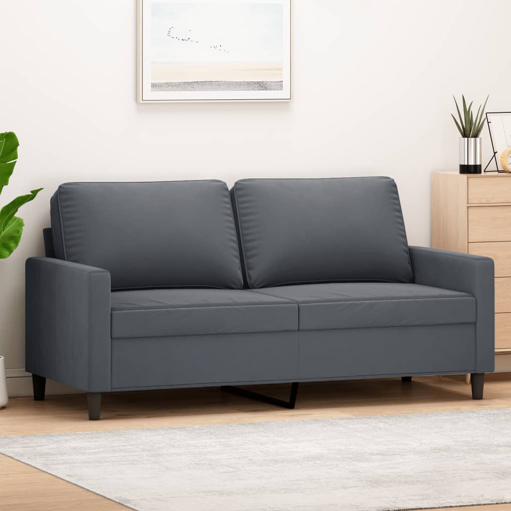 Tweezitsbank 140 cm fluweel donkergrijs is nu te koop bij PeponiXL, paradijselijk wonen!