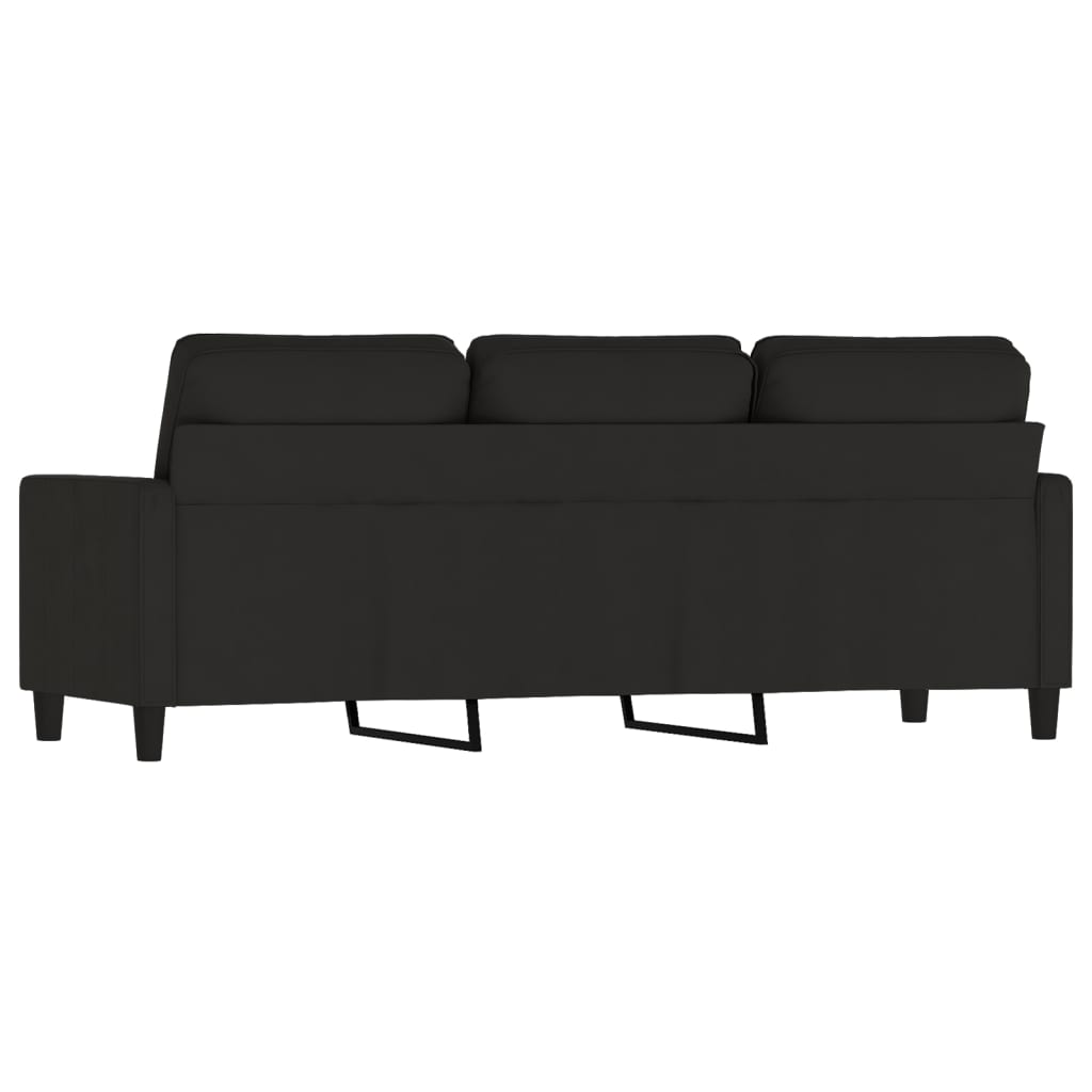 Driezitsbank 180 cm fluweel zwart is nu te koop bij PeponiXL, paradijselijk wonen!