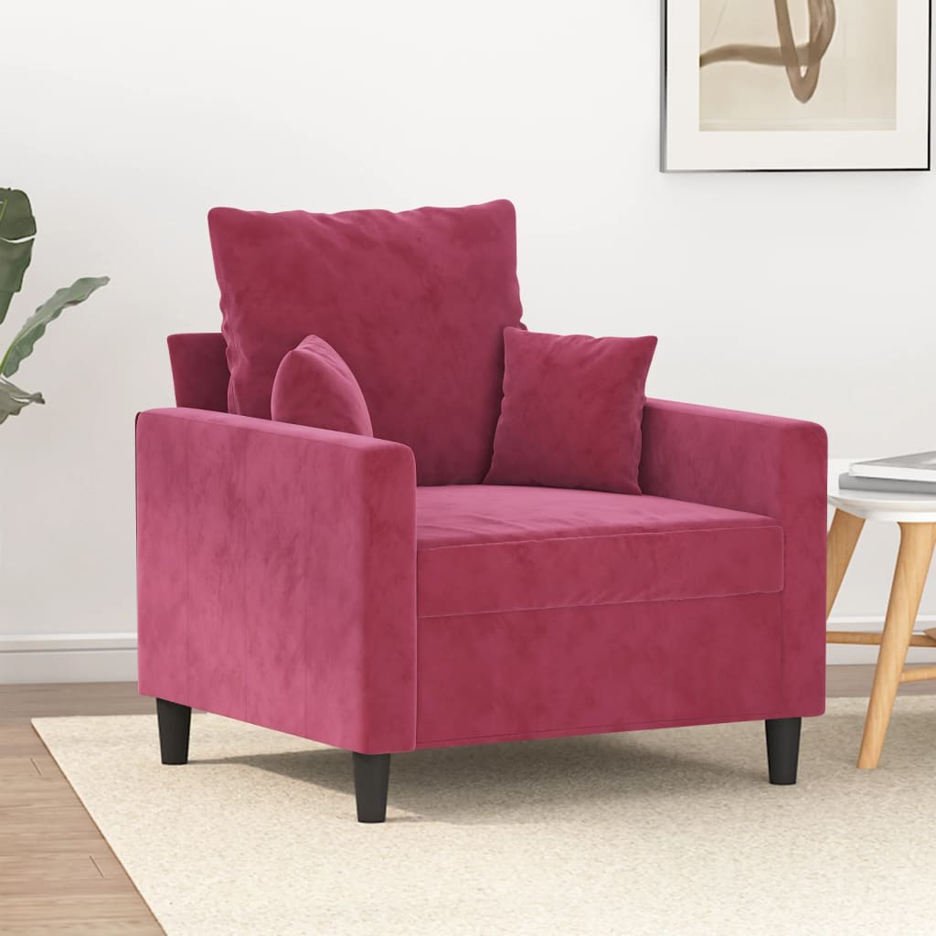 Fauteuil 60 cm fluweel wijnrood is nu te koop bij PeponiXL, paradijselijk wonen!