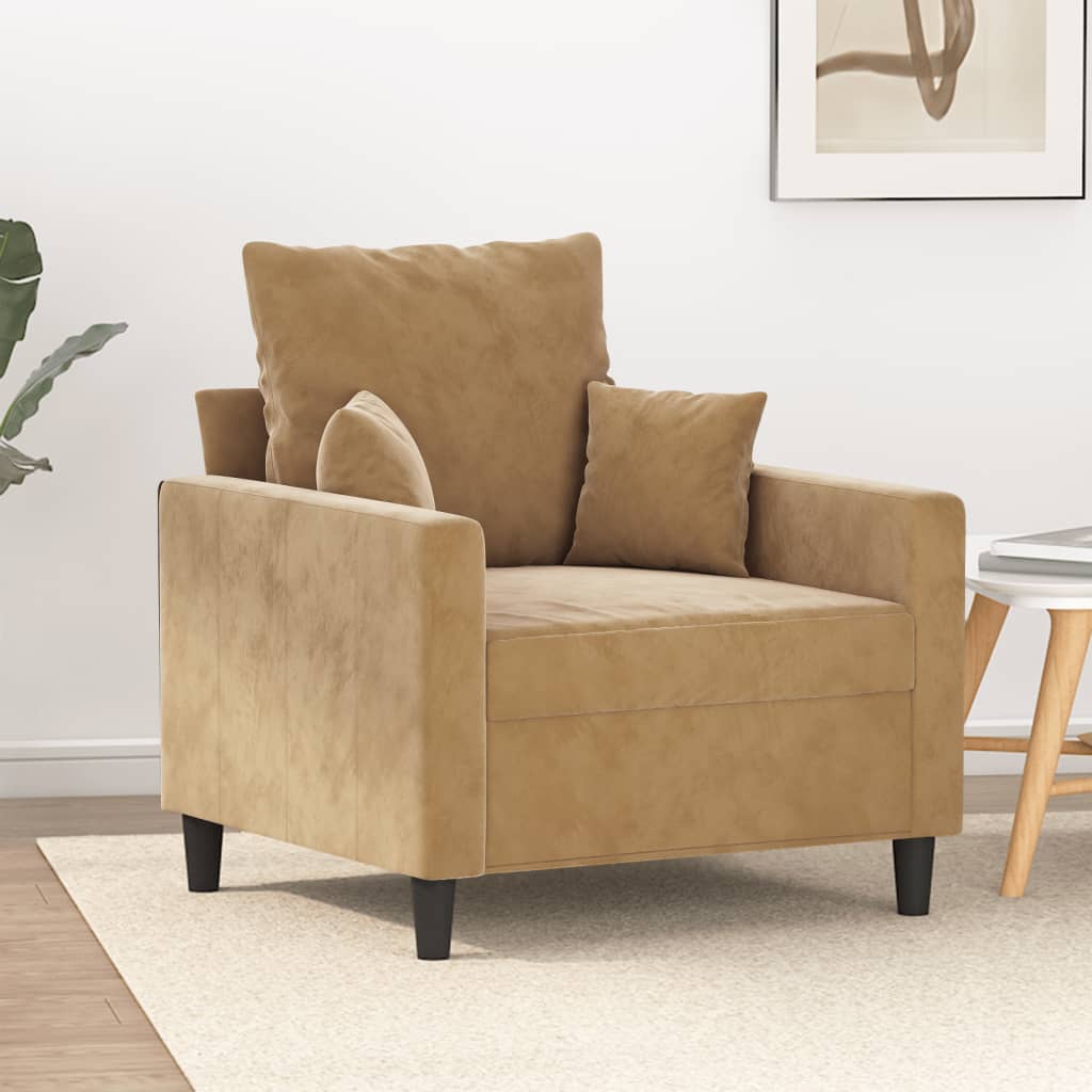 Fauteuil 60 cm fluweel bruin is nu te koop bij PeponiXL, paradijselijk wonen!