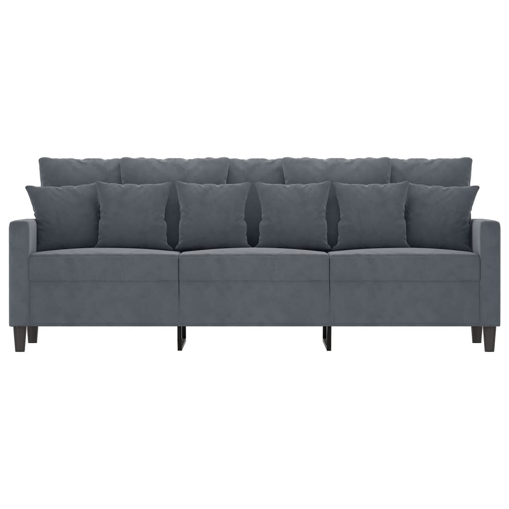 Driezitsbank 180 cm fluweel donkergrijs is nu te koop bij PeponiXL, paradijselijk wonen!