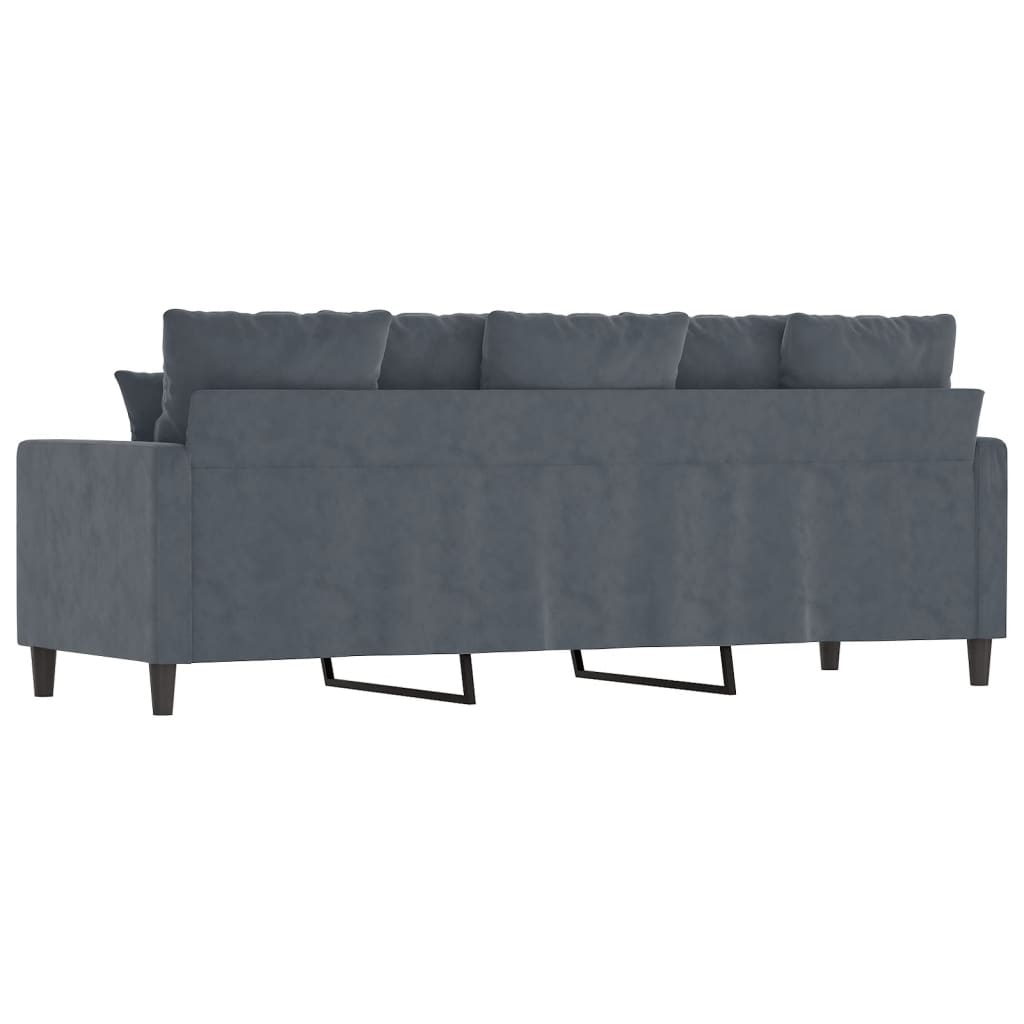 Driezitsbank 180 cm fluweel donkergrijs is nu te koop bij PeponiXL, paradijselijk wonen!