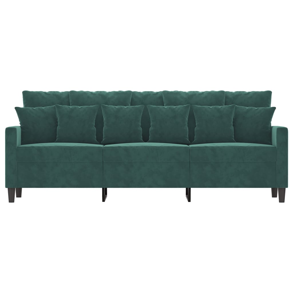 Driezitsbank 180 cm fluweel donkergroen is nu te koop bij PeponiXL, paradijselijk wonen!