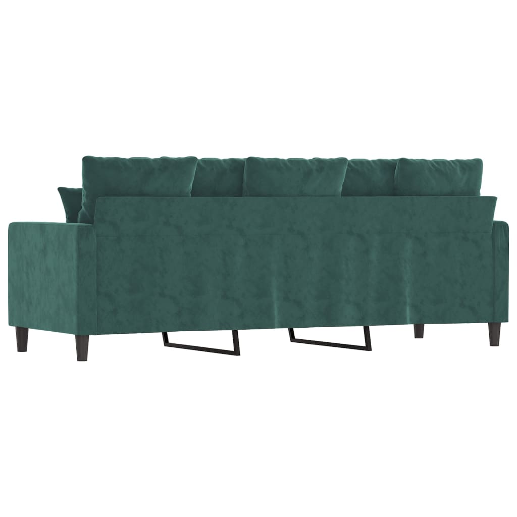 Driezitsbank 180 cm fluweel donkergroen is nu te koop bij PeponiXL, paradijselijk wonen!