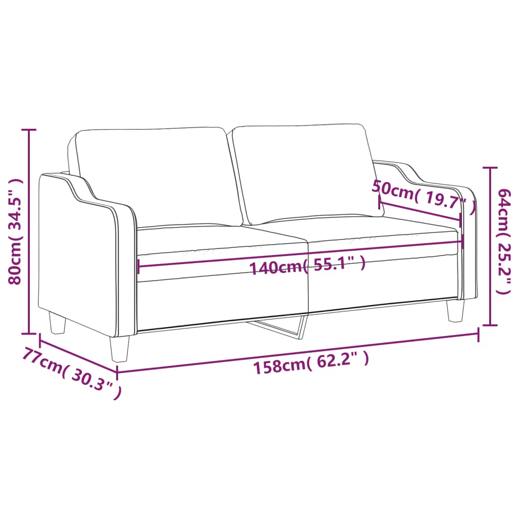 Tweezitsbank 140 cm stof lichtgrijs is nu te koop bij PeponiXL, paradijselijk wonen!