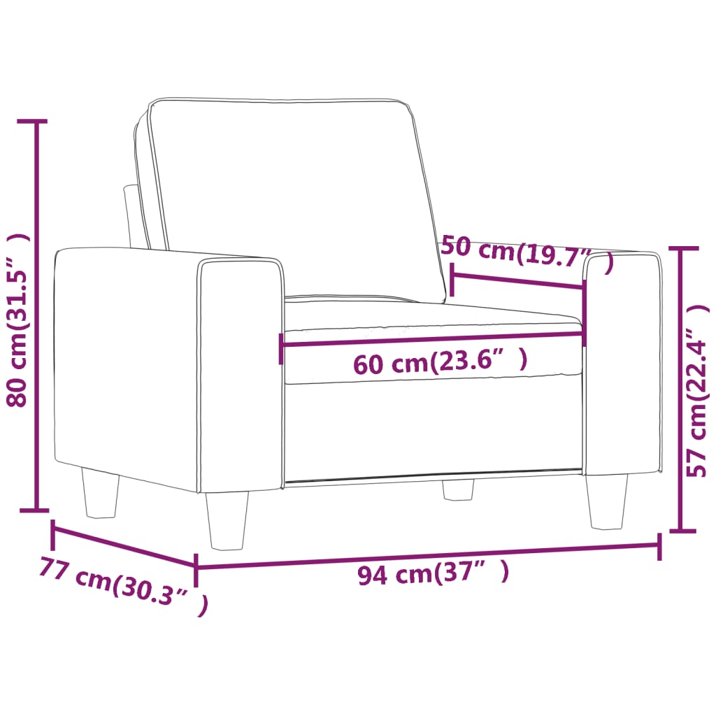 Fauteuil 60 cm stof lichtgrijs is nu te koop bij PeponiXL, paradijselijk wonen!