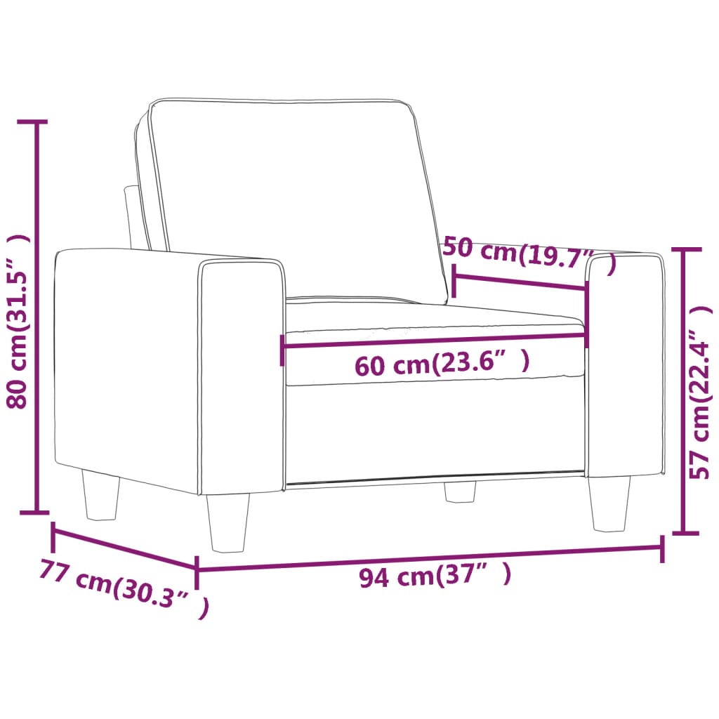 Fauteuil 60 cm stof donkergrijs is nu te koop bij PeponiXL, paradijselijk wonen!
