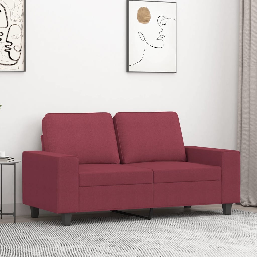 Tweezitsbank 120 cm stof wijnrood is nu te koop bij PeponiXL, paradijselijk wonen!