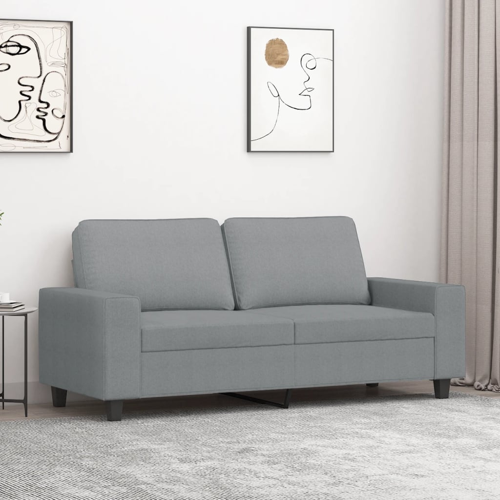 Tweezitsbank 140 cm stof lichtgrijs is nu te koop bij PeponiXL, paradijselijk wonen!