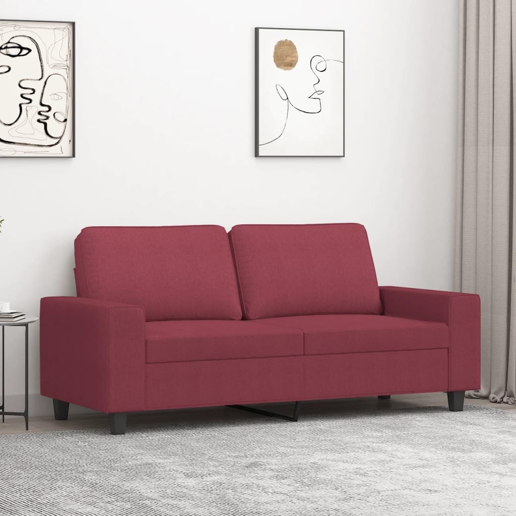 Tweezitsbank 140 cm stof wijnrood is nu te koop bij PeponiXL, paradijselijk wonen!