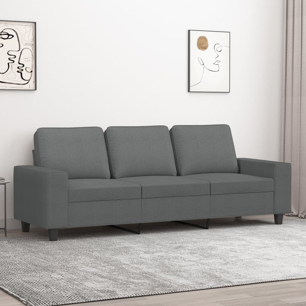 Driezitsbank 180 cm stof donkergrijs is nu te koop bij PeponiXL, paradijselijk wonen!