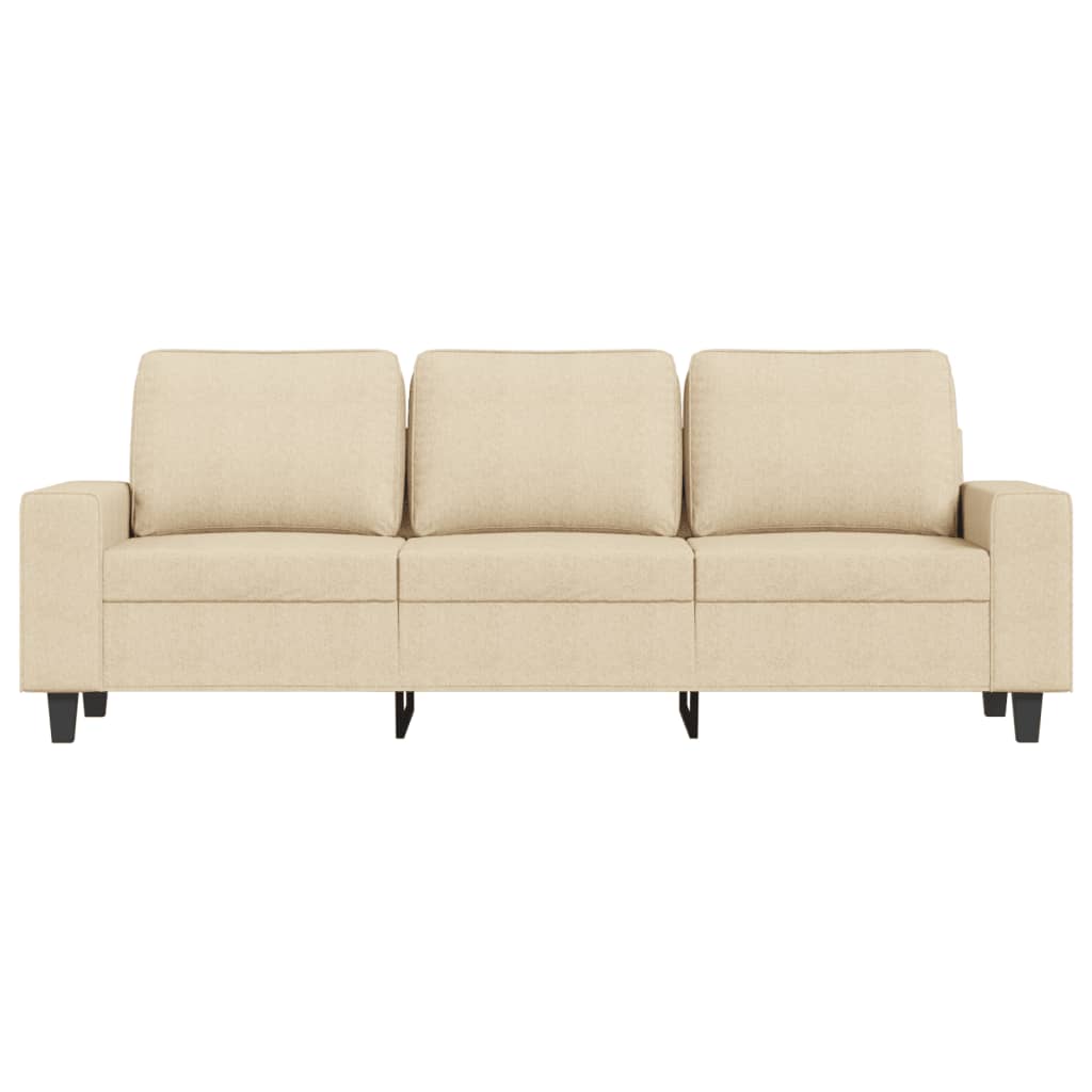 Driezitsbank 180 cm stof crèmekleurig is nu te koop bij PeponiXL, paradijselijk wonen!