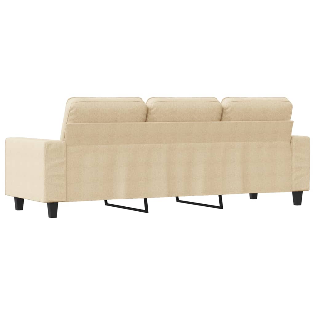 Driezitsbank 180 cm stof crèmekleurig is nu te koop bij PeponiXL, paradijselijk wonen!