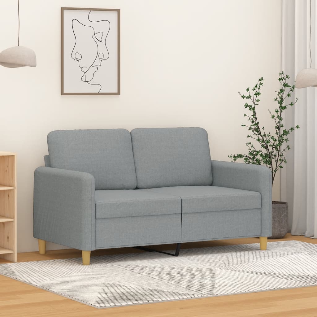 Tweezitsbank 120 cm stof lichtgrijs is nu te koop bij PeponiXL, paradijselijk wonen!