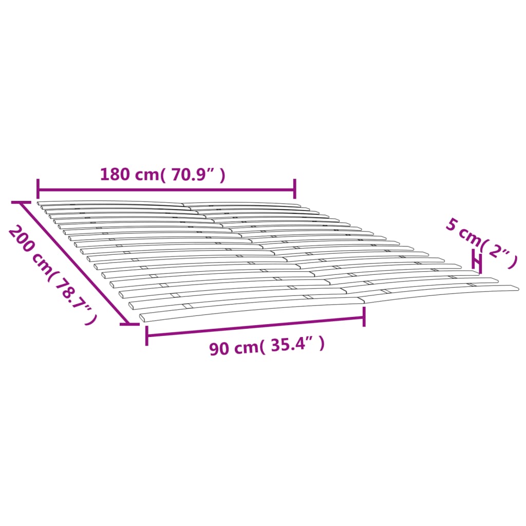 Bedlattenvervanging met 34 latten 2 stuks 90x200 cm is nu te koop bij PeponiXL, paradijselijk wonen!