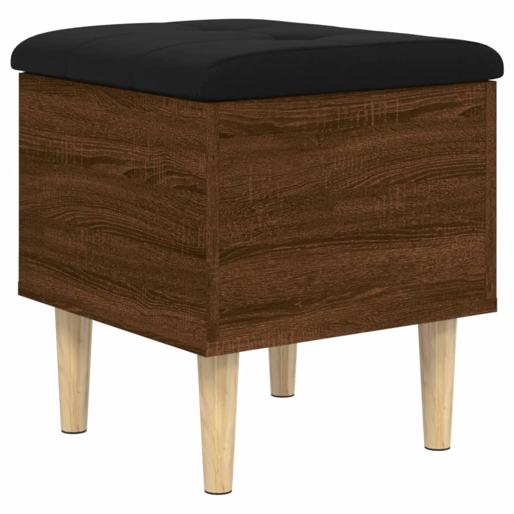 Opbergbankje 42x42x46 cm bewerkt hout bruin eikenkleur is nu te koop bij PeponiXL, paradijselijk wonen!