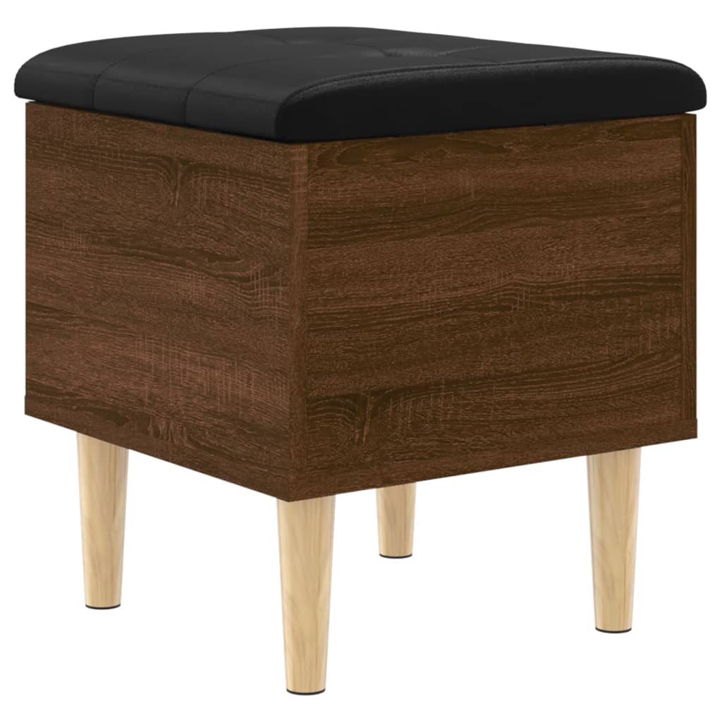 Opbergbankje 42x42x46 cm bewerkt hout bruin eikenkleur is nu te koop bij PeponiXL, paradijselijk wonen!