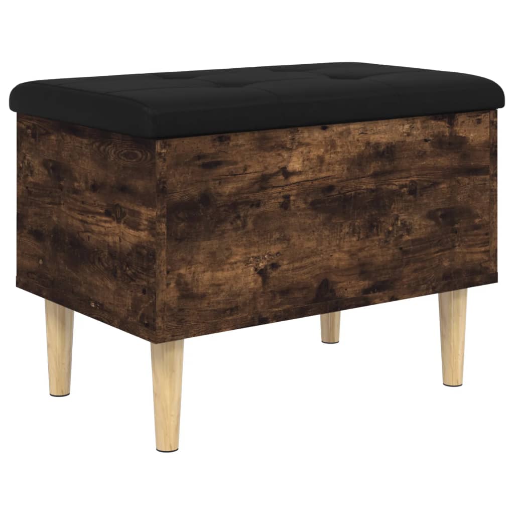 Opbergbankje 62x42x46 cm bewerkt hout gerookt eikenkleurig is nu te koop bij PeponiXL, paradijselijk wonen!