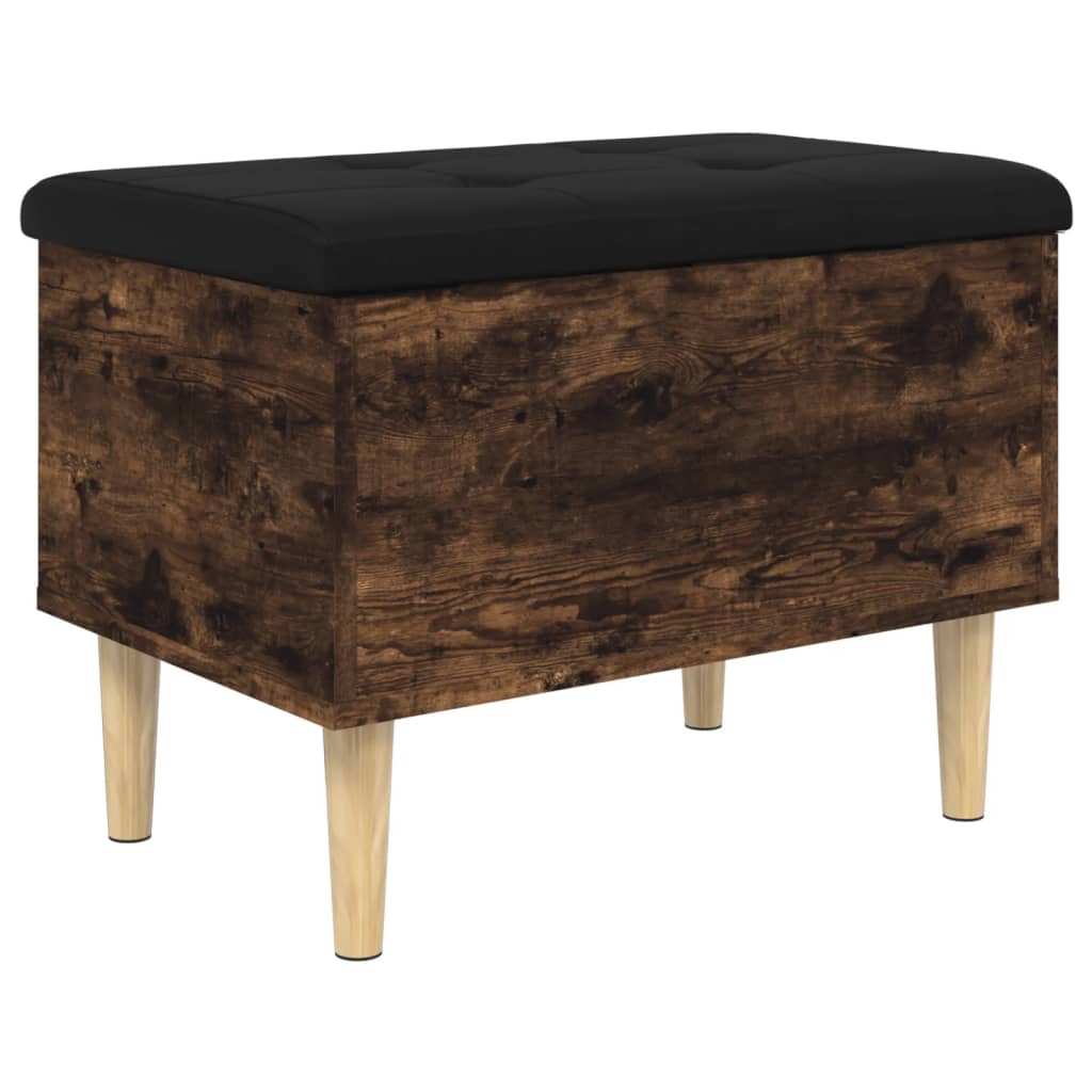 Opbergbankje 62x42x46 cm bewerkt hout gerookt eikenkleurig is nu te koop bij PeponiXL, paradijselijk wonen!