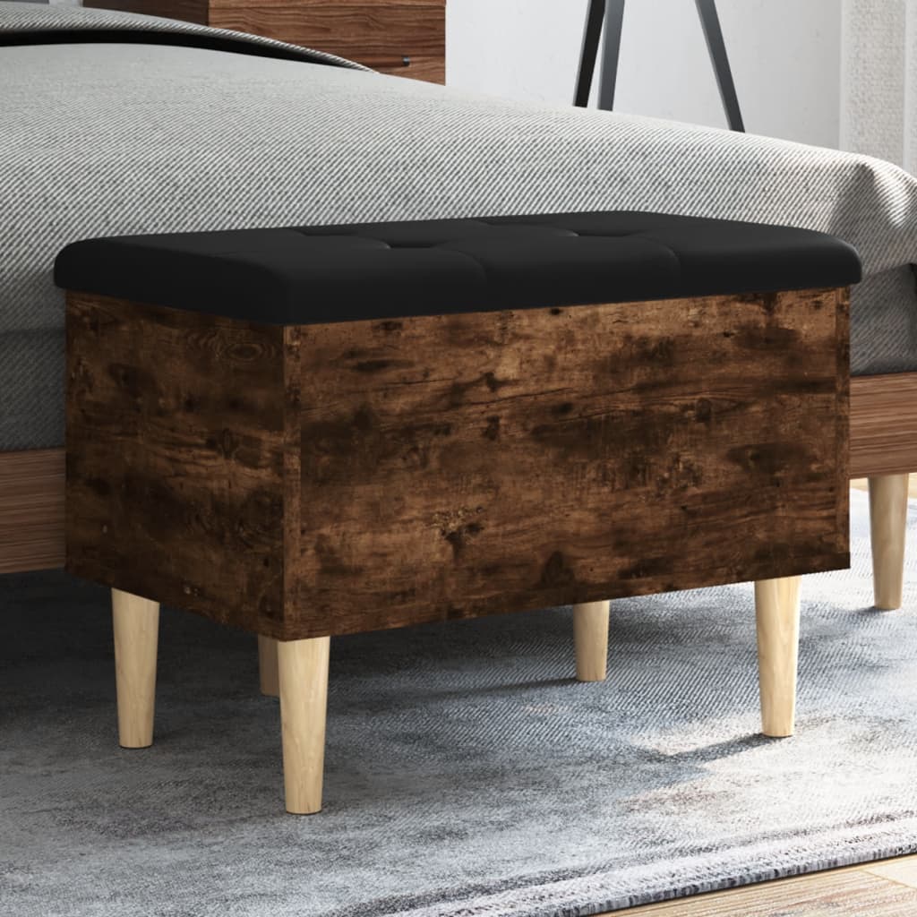 Opbergbankje 62x42x46 cm bewerkt hout gerookt eikenkleurig is nu te koop bij PeponiXL, paradijselijk wonen!