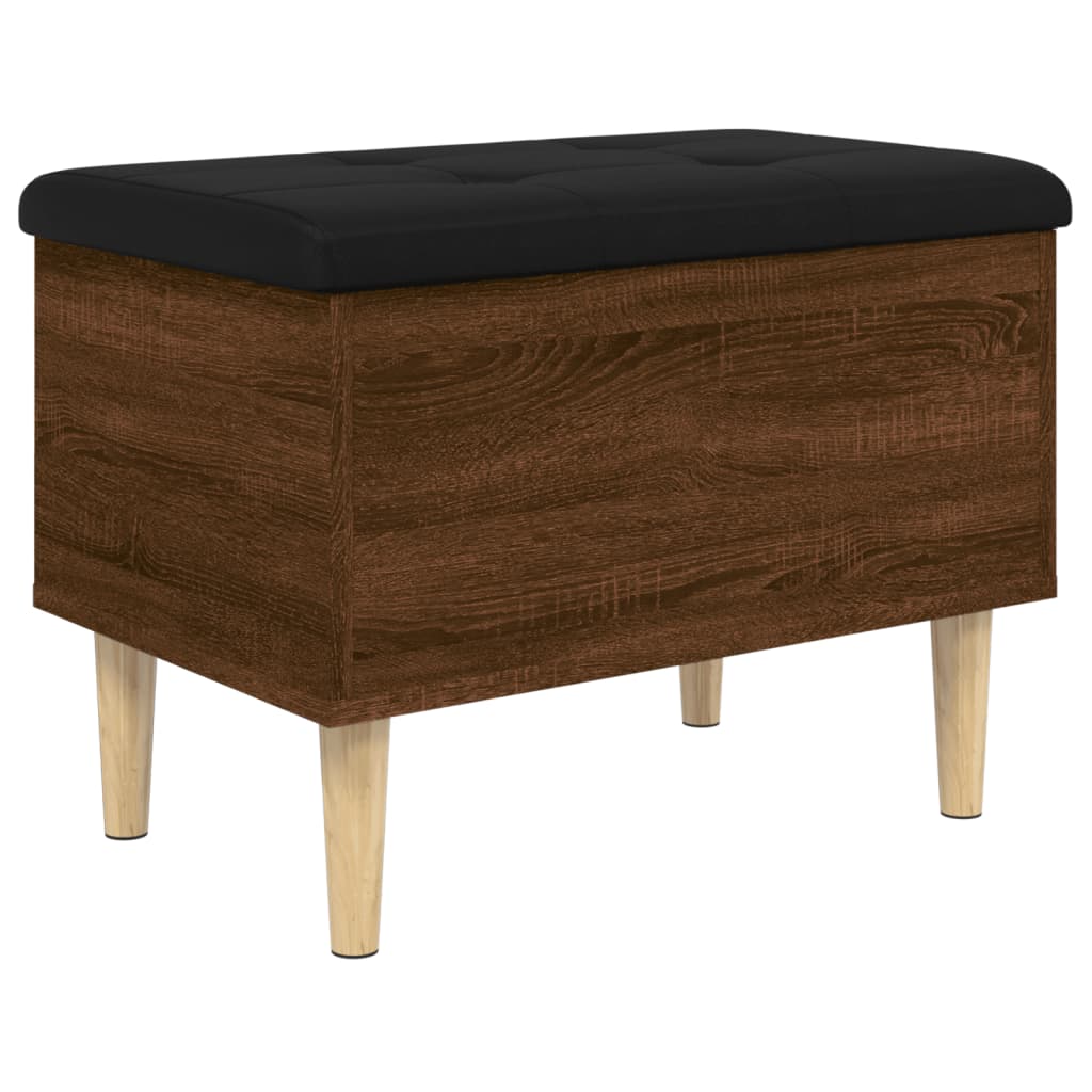 Opbergbankje 62x42x46 cm bewerkt hout bruin eikenkleur is nu te koop bij PeponiXL, paradijselijk wonen!