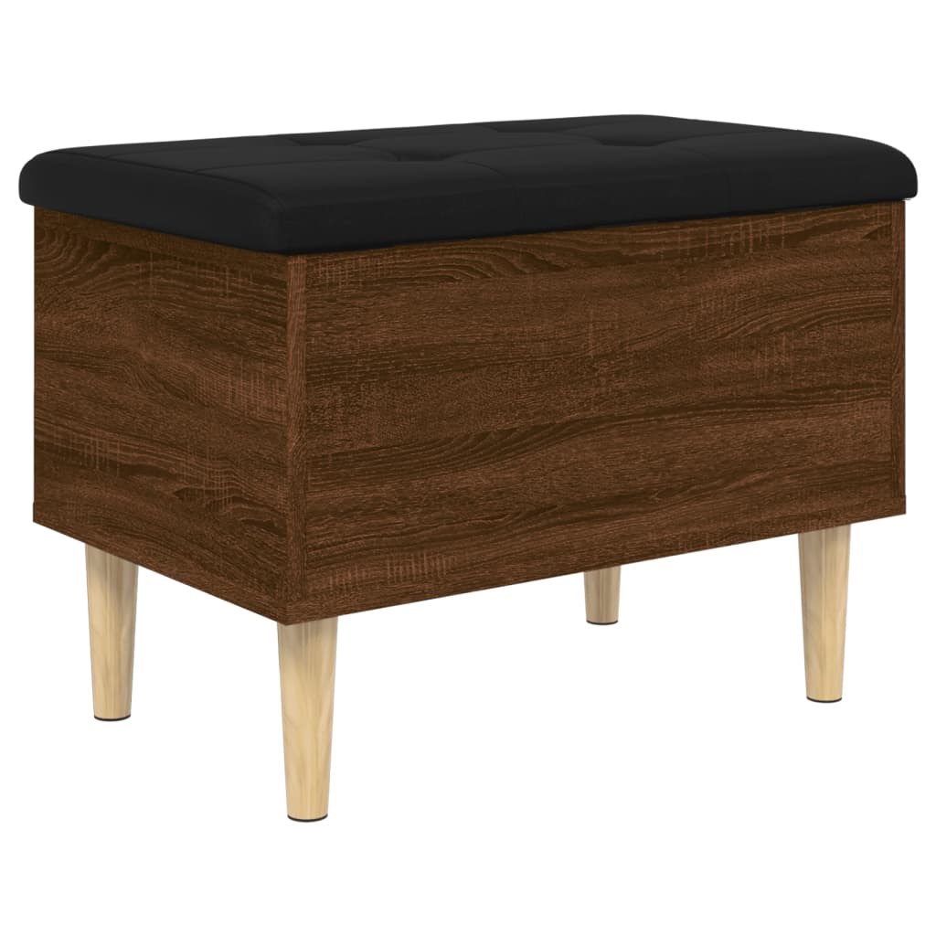 Opbergbankje 62x42x46 cm bewerkt hout bruin eikenkleur is nu te koop bij PeponiXL, paradijselijk wonen!