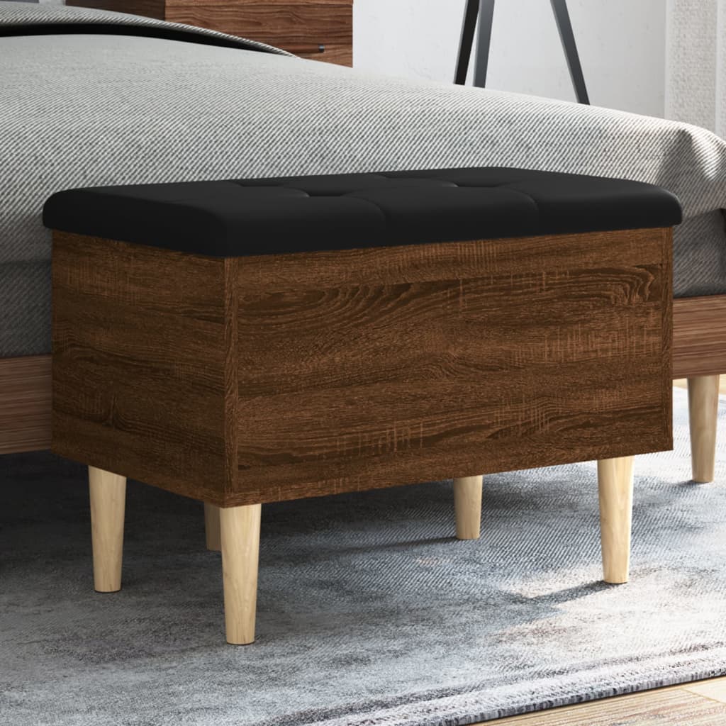 Opbergbankje 62x42x46 cm bewerkt hout bruin eikenkleur is nu te koop bij PeponiXL, paradijselijk wonen!