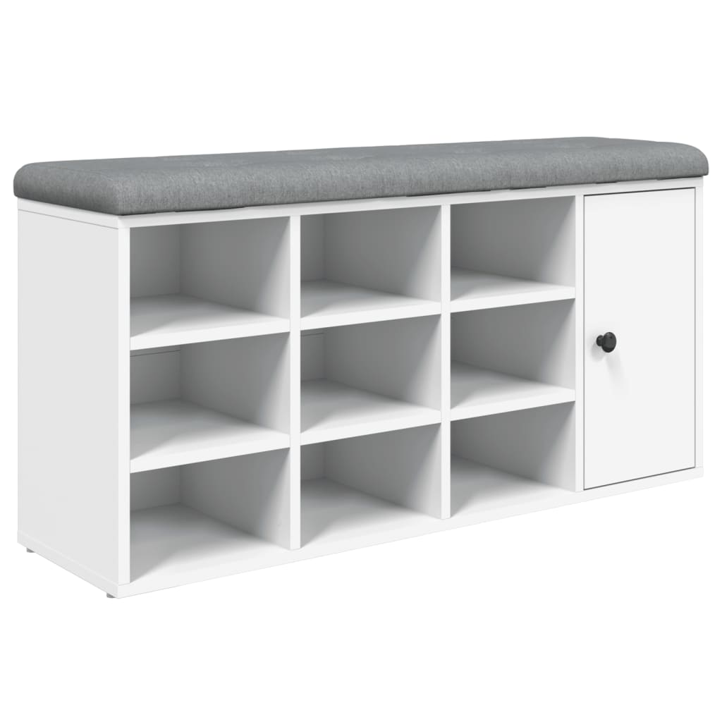 Schoenenbank 102x32x50 cm bewerkt hout wit is nu te koop bij PeponiXL, paradijselijk wonen!