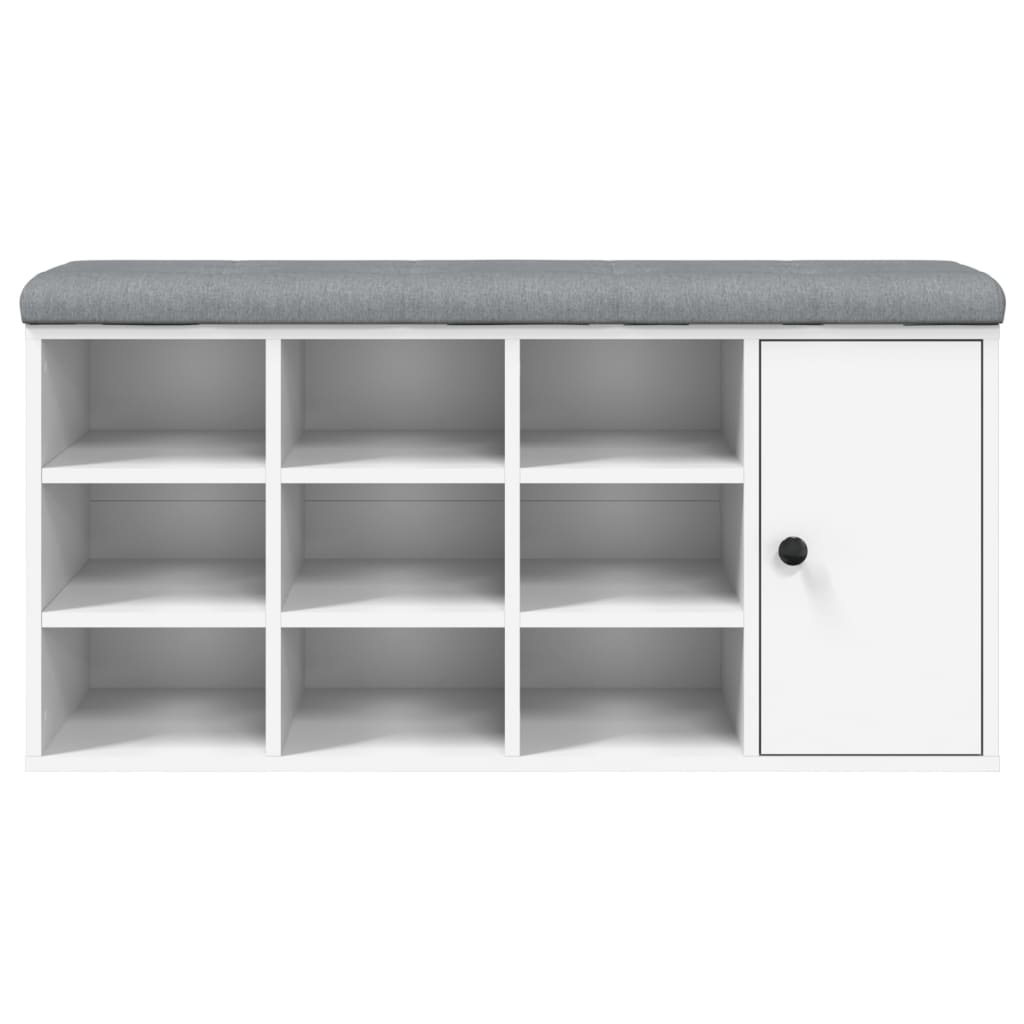 Schoenenbank 102x32x50 cm bewerkt hout wit is nu te koop bij PeponiXL, paradijselijk wonen!