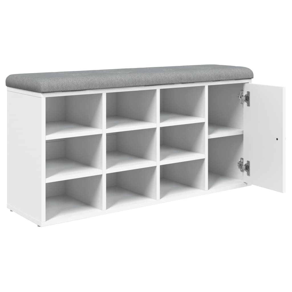 Schoenenbank 102x32x50 cm bewerkt hout wit is nu te koop bij PeponiXL, paradijselijk wonen!