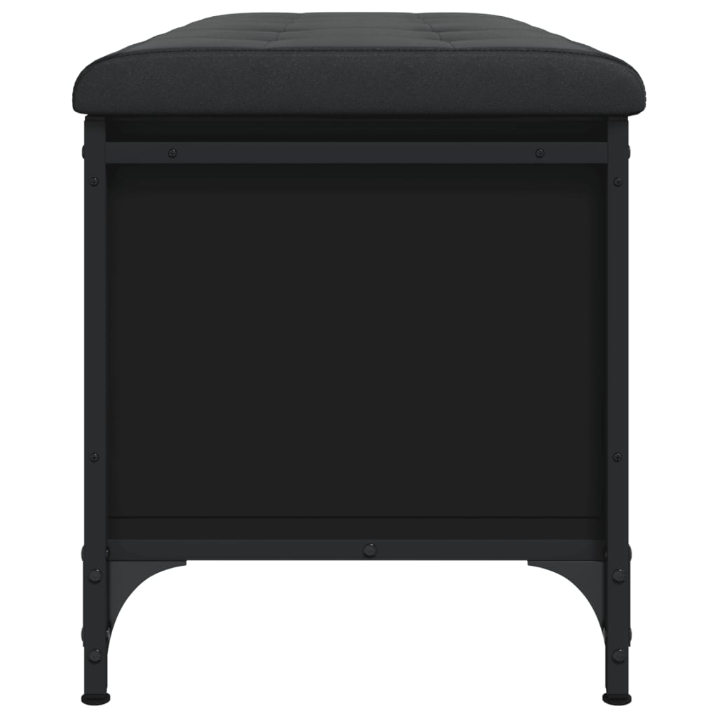 Opbergbankje 102x42x45 cm bewerkt hout zwart is nu te koop bij PeponiXL, paradijselijk wonen!