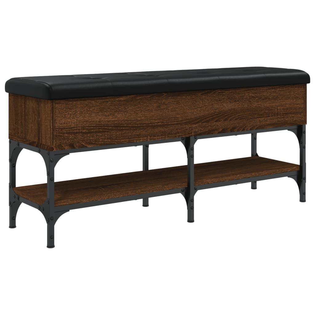 Schoenenbank 102x32x45 cm bewerkt hout bruin eikenkleur is nu te koop bij PeponiXL, paradijselijk wonen!