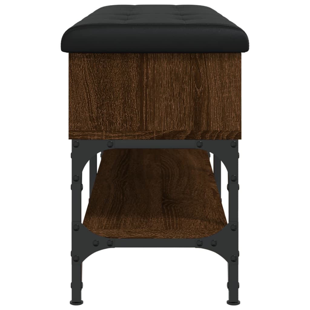 Schoenenbank 102x32x45 cm bewerkt hout bruin eikenkleur is nu te koop bij PeponiXL, paradijselijk wonen!