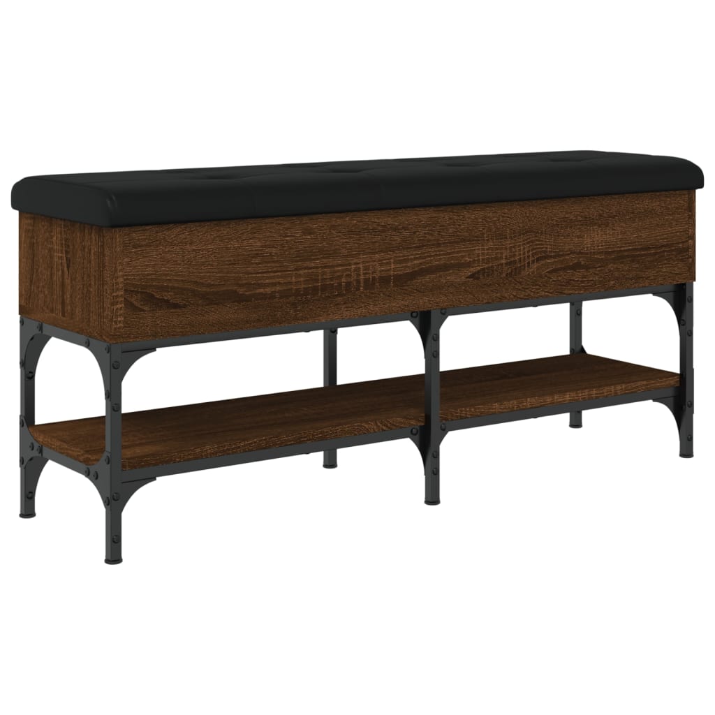 Schoenenbank 102x32x45 cm bewerkt hout bruin eikenkleur is nu te koop bij PeponiXL, paradijselijk wonen!