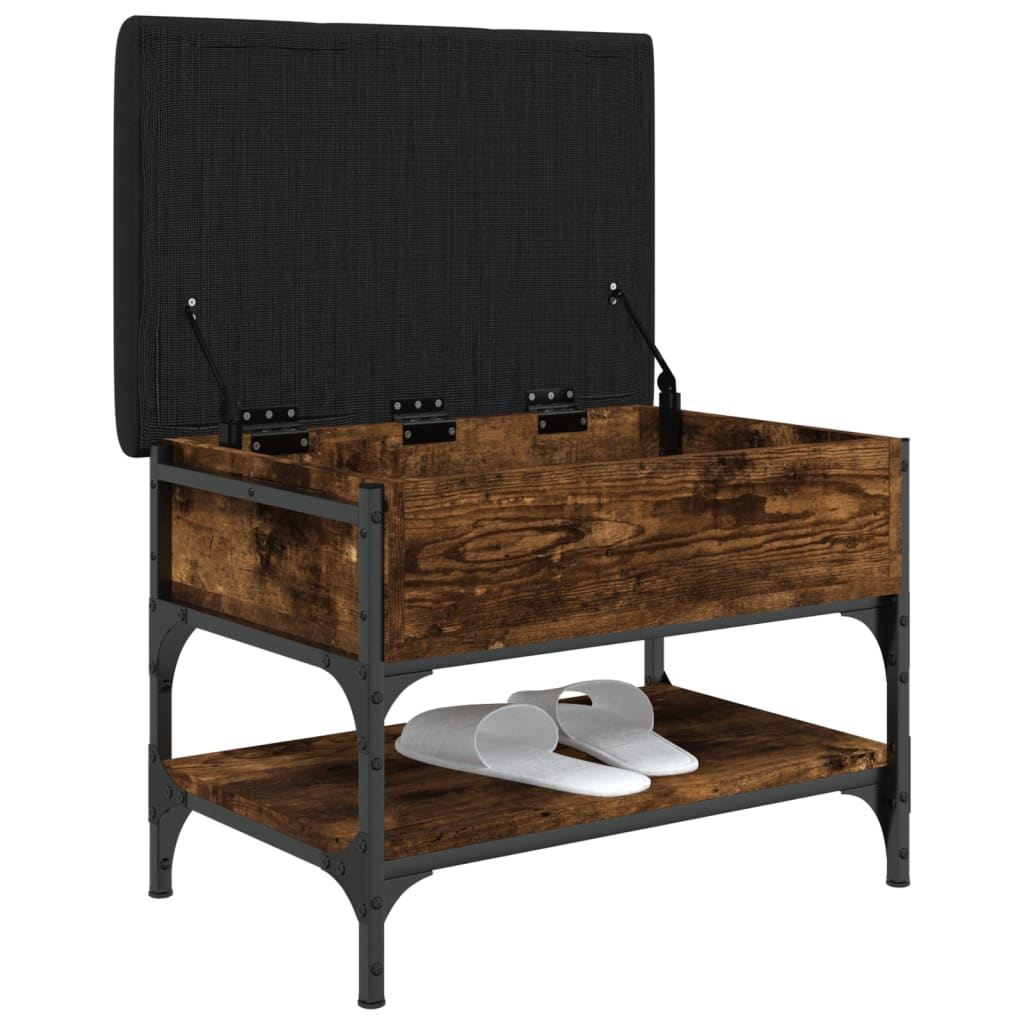 Schoenenbank 62x42x45 cm bewerkt hout gerookt eikenkleurig is nu te koop bij PeponiXL, paradijselijk wonen!