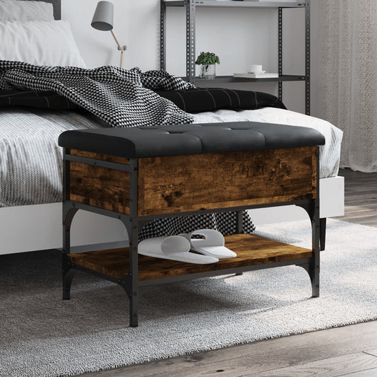 Schoenenbank 62x42x45 cm bewerkt hout gerookt eikenkleurig is nu te koop bij PeponiXL, paradijselijk wonen!