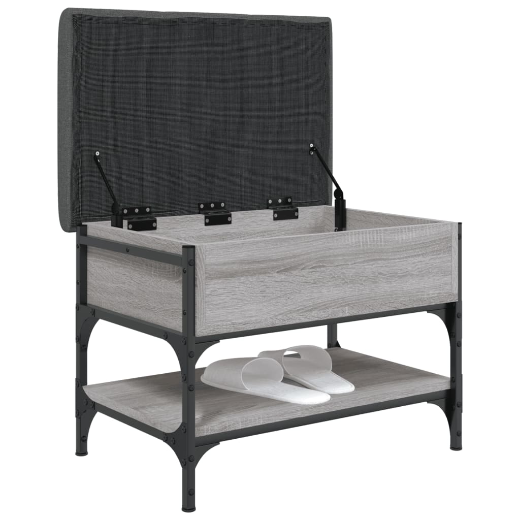 Schoenenbank 62x42x45 cm bewerkt hout grijs sonoma eikenkleurig is nu te koop bij PeponiXL, paradijselijk wonen!