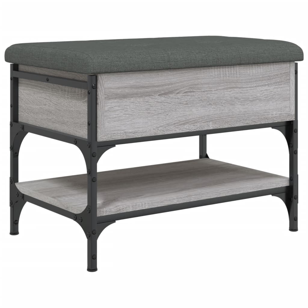 Schoenenbank 62x42x45 cm bewerkt hout grijs sonoma eikenkleurig is nu te koop bij PeponiXL, paradijselijk wonen!