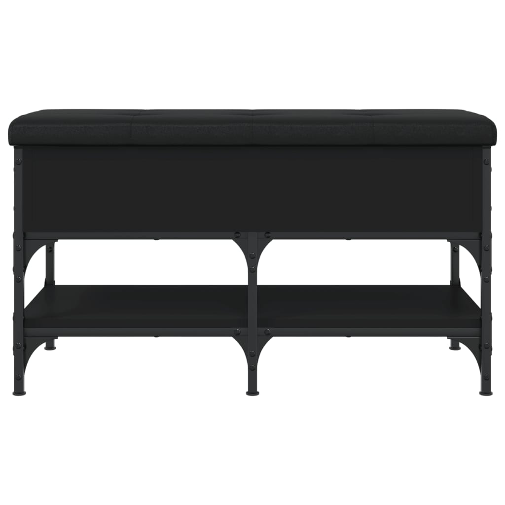 Schoenenbank 82x42x45 cm bewerkt hout zwart is nu te koop bij PeponiXL, paradijselijk wonen!