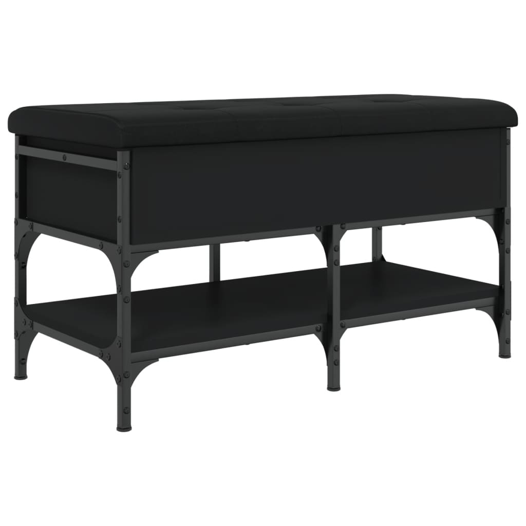 Schoenenbank 82x42x45 cm bewerkt hout zwart is nu te koop bij PeponiXL, paradijselijk wonen!