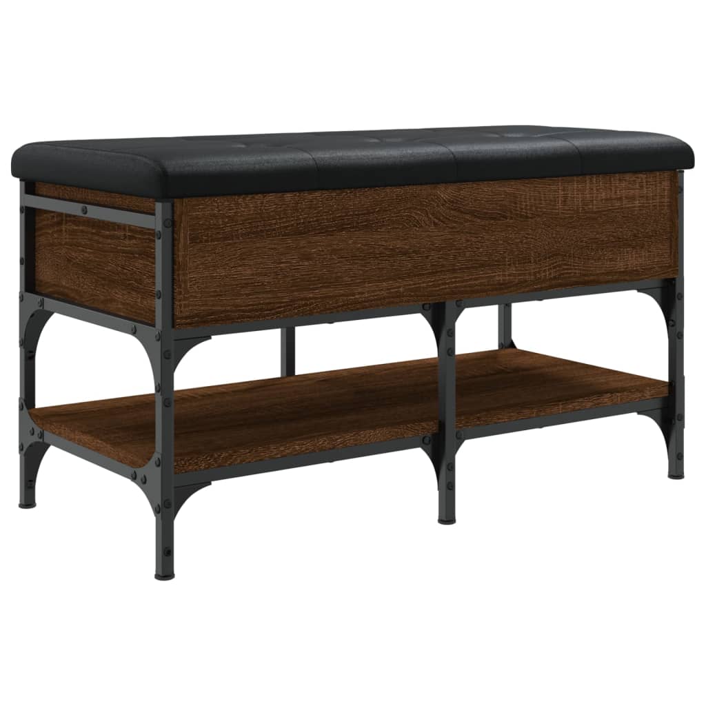 Schoenenbank 82x42x45 cm bewerkt hout bruin eikenkleur is nu te koop bij PeponiXL, paradijselijk wonen!