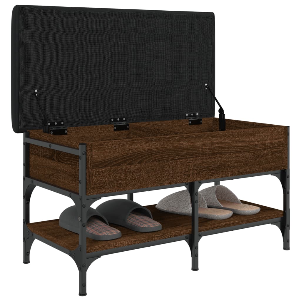 Schoenenbank 82x42x45 cm bewerkt hout bruin eikenkleur is nu te koop bij PeponiXL, paradijselijk wonen!