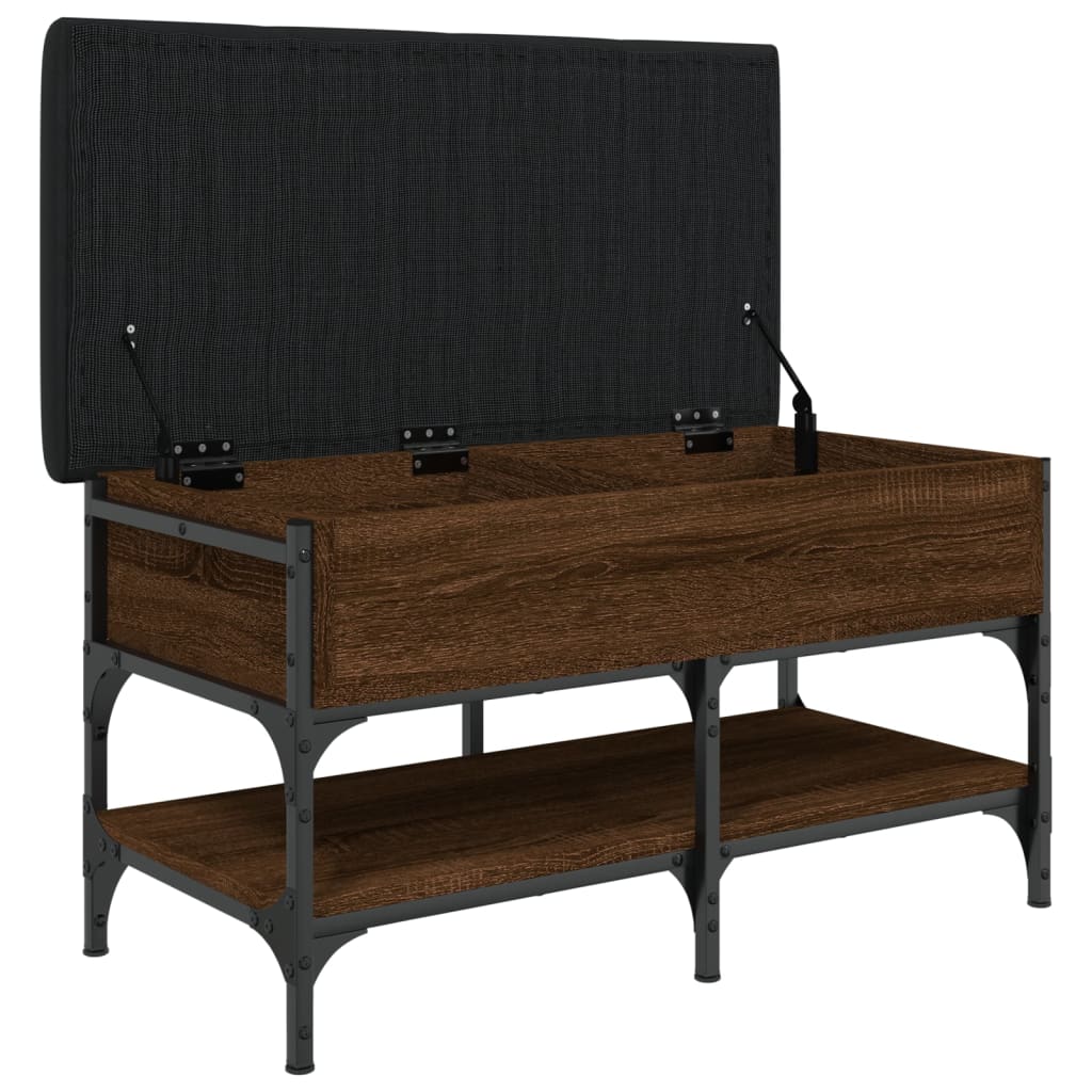Schoenenbank 82x42x45 cm bewerkt hout bruin eikenkleur is nu te koop bij PeponiXL, paradijselijk wonen!