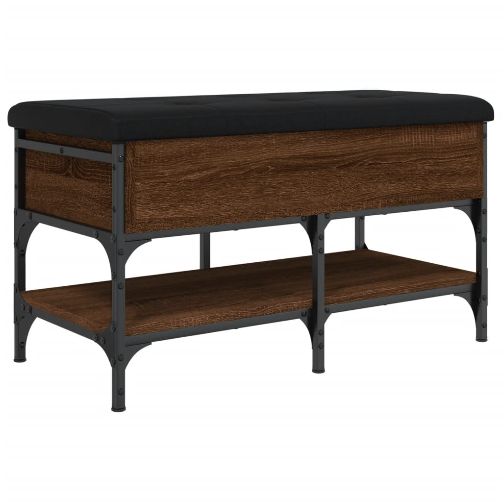 Schoenenbank 82x42x45 cm bewerkt hout bruin eikenkleur is nu te koop bij PeponiXL, paradijselijk wonen!