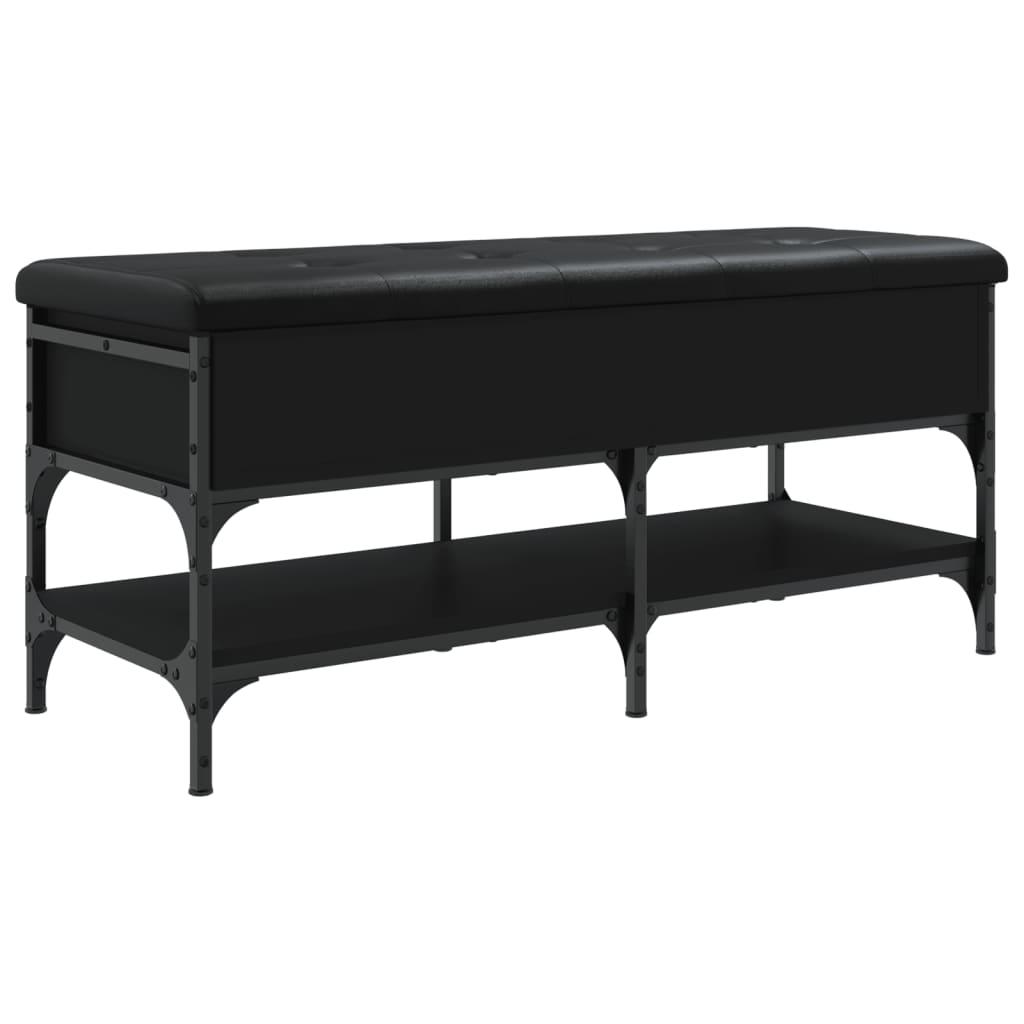 Schoenenbank 102x42x45 cm bewerkt hout zwart is nu te koop bij PeponiXL, paradijselijk wonen!