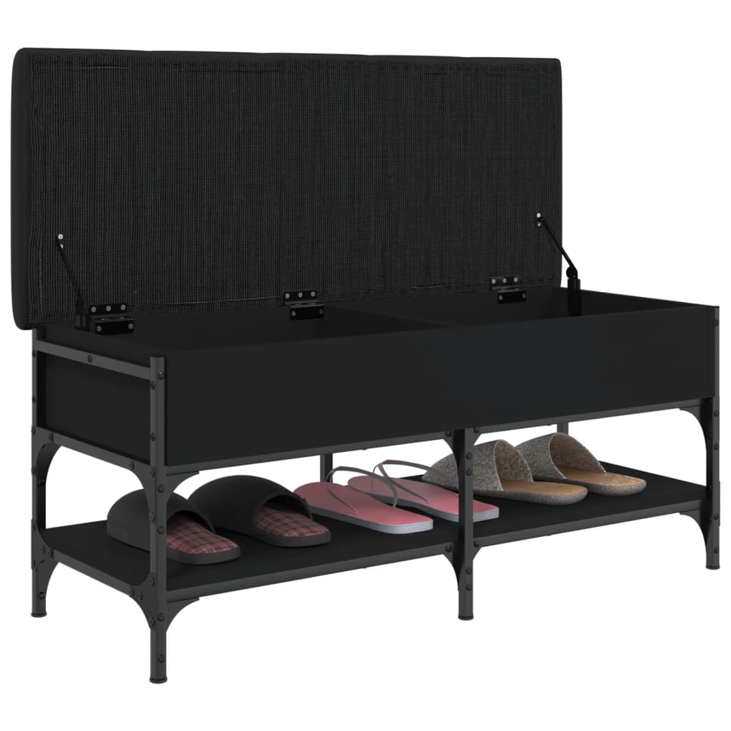 Schoenenbank 102x42x45 cm bewerkt hout zwart is nu te koop bij PeponiXL, paradijselijk wonen!