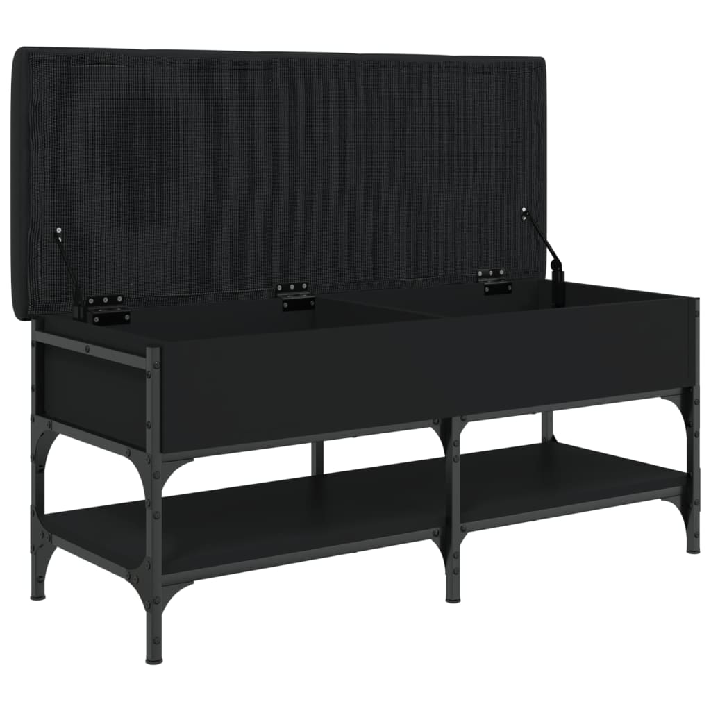 Schoenenbank 102x42x45 cm bewerkt hout zwart is nu te koop bij PeponiXL, paradijselijk wonen!